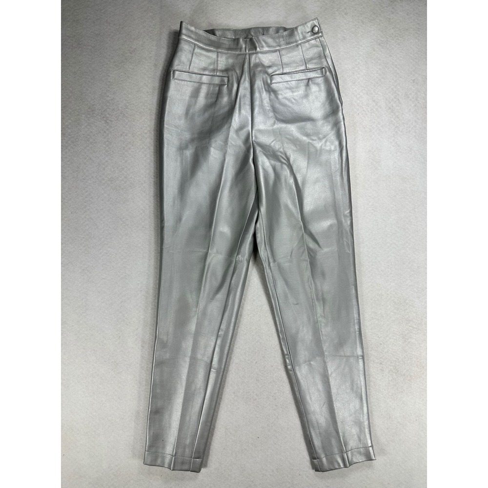 Highway Original Style Metallic Silver Faux Leather High Waisted Pants Size 9/10
